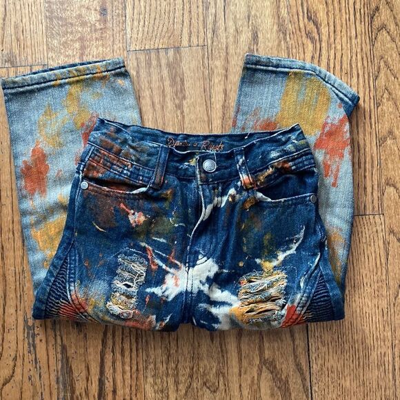 New Denim & Rivets Brush Painted Distressed Boys Jeans Size 4T - Picture 5 of 10